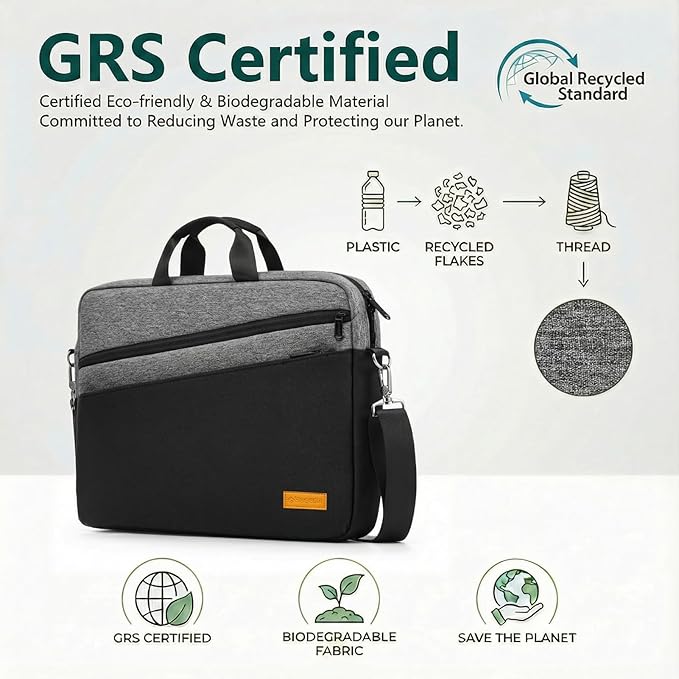 bagasin 15 15.6 16 inch Laptop Computer PC Shoulder Bag Carrying Case, Water-Repellent Fabric Briefcase, Lightweight Toploader, Business Casual or School