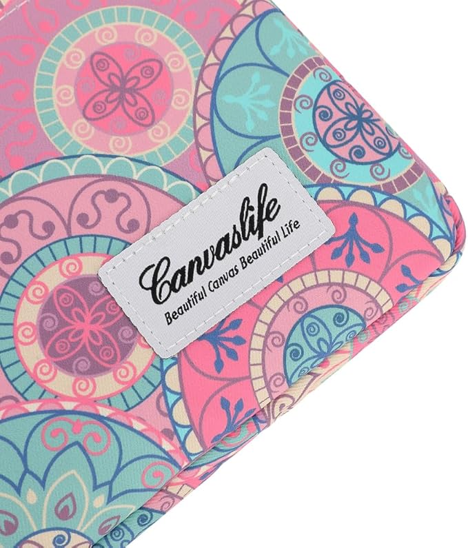 Canvaslife 14 Inch Laptop Case, Shockproof Protective Notebook Sleeve Cover Bag with Accessory Pocket, Durable Carrying Laptop Sleeve Compatible for MacBook HP Lenovo Dell Asus Acer (Bandanna)