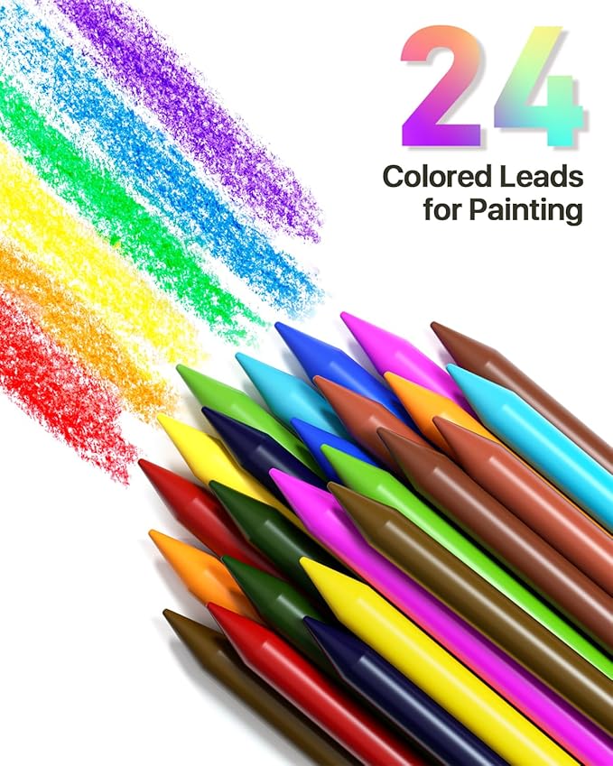 STAGEEK Mechanical Pencil Set with Case 34 Count, Drawing Pencils 0.5, 0.7, 0.9MM & 3PCS 2MM Sketching Pencils with 384PCS Lead Refills (6B 4B 2B HB 2H 4H Color) for Artist Drafting Drawing Writing