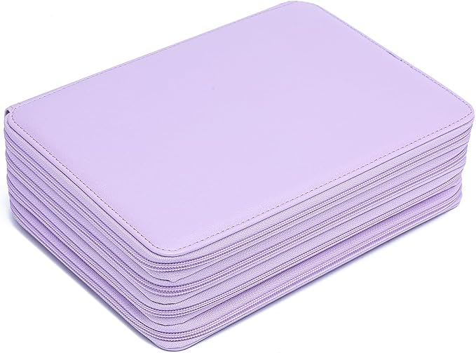 YOUNGCOL 200 Slots Colored Pencil Case Color Pencil Organizer Storage Large Capacity Pencil Holder (Purple, 200 Slots)