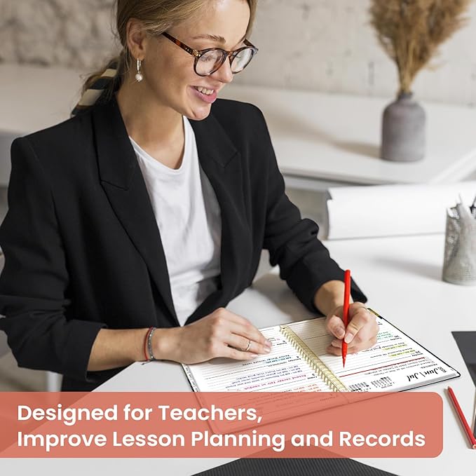 Planner 2026-2027, Academic Year Monthly and Weekly Calendar Planner, Jul 2026 - Jun 2027, Hardcover Teacher Student Planning Agenda book with Tabs, Perfect for School Office Supplies, 8.5" x 11" - Humming Glow