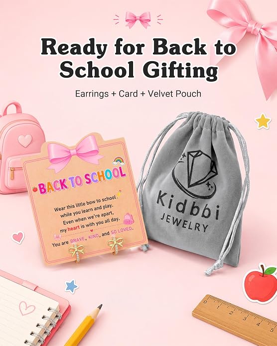 Bow Earrings Back to School Gifts for Kids Girls
