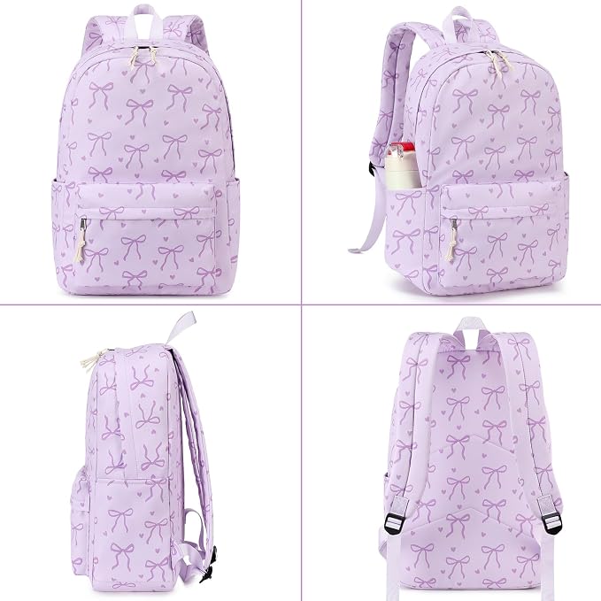 LOIDOU Backpack for Girls School Backpacks Bookbags for Elementary Middle School Women Laptop Backpacks (purple-1, L-17)