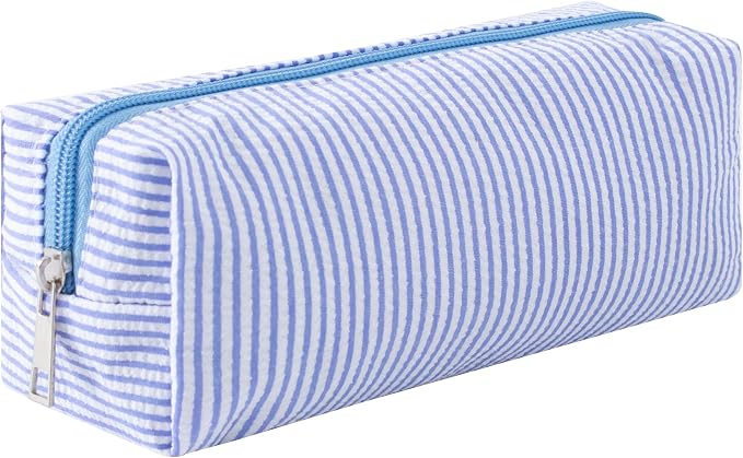 Cute Pencil Case Capacity Pencil Pouch Aesthetic Pen Bag Office Stationery Organizer Simple Sturdy Multifunctional Cosmetic Pouch (Dark blue)