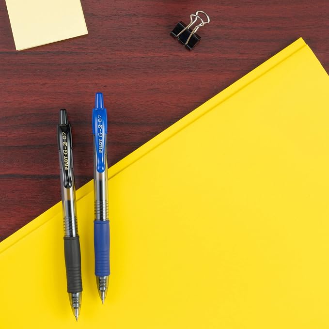 Pilot G2 Premium Gel Roller Pens, 0.7 mm, Blue Ink, Fine Point, Pack of 12 - Ideal for School, Journaling and Office Writing
