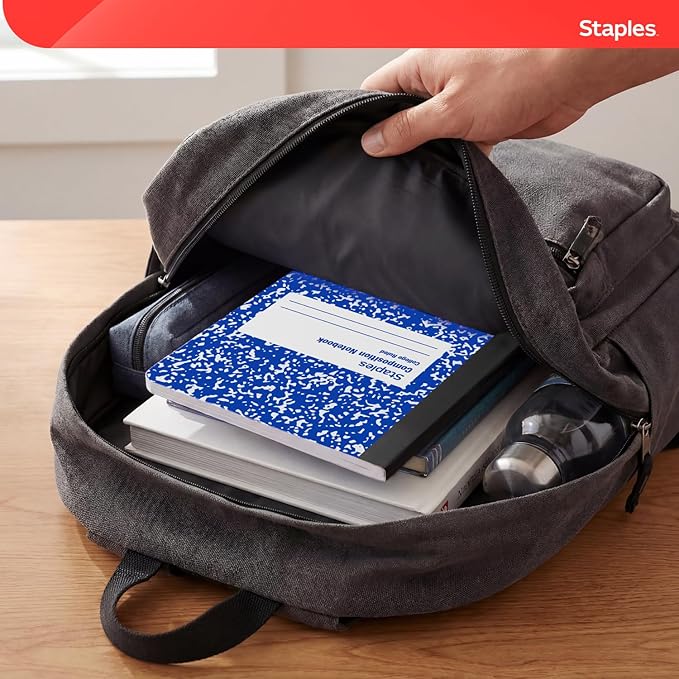 STAPLES Composition Notebook, College Ruled, 100 Sheets, Assorted Colors, 4‑Pack