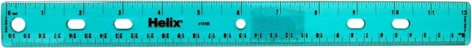 Helix Standard Ruler, 12 Inch / 30cm, Assorted Colors (13105)