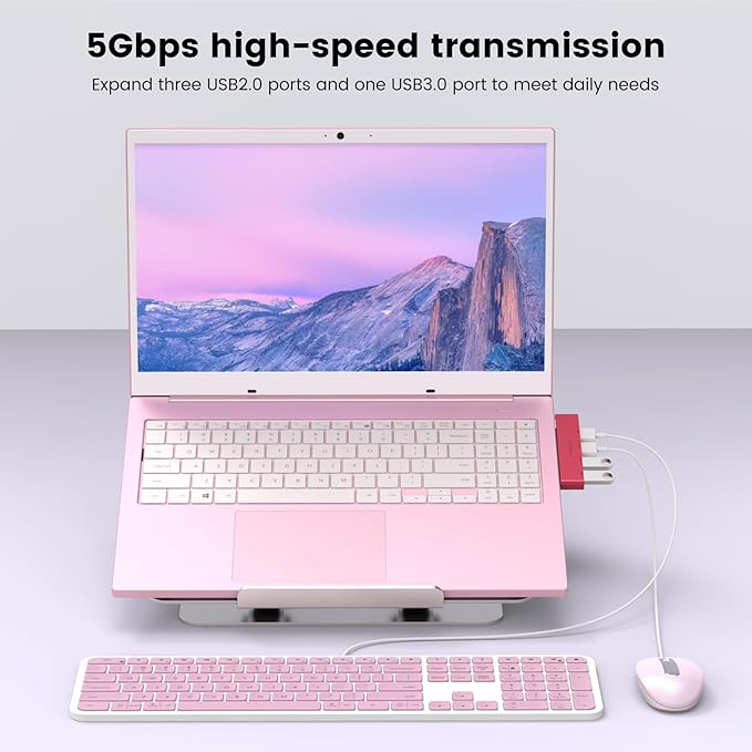 MOGOOD USB 3.0 Hub, 4-Port USB, Ultra-Slim USB Splitter for Laptop, No Cable, Flush Fit, Plug & Play Data USB Expander for Mouse, Keyboard, Flash Drive, Printer – Right Side