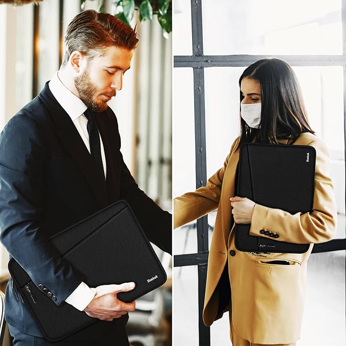 Laptop Sleeve, Traveling Water Resistant Carrying Computer Bag with Pocket, Shockproof Protective Laptop Case Cover Compatible for 15.6 Inch HP, Lenovo, Dell, ASUS, Acer, Notebook, Black