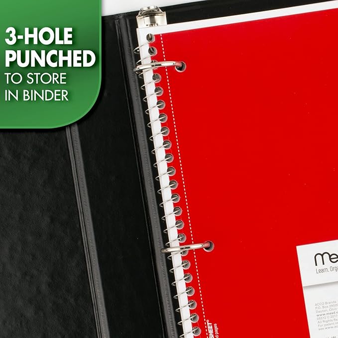 Mead Spiral Notebook, 1 Subject, Graph Ruled Paper, 7-1/2" x 10-1/2", 100 Sheets, Yellow (05676AZ7)