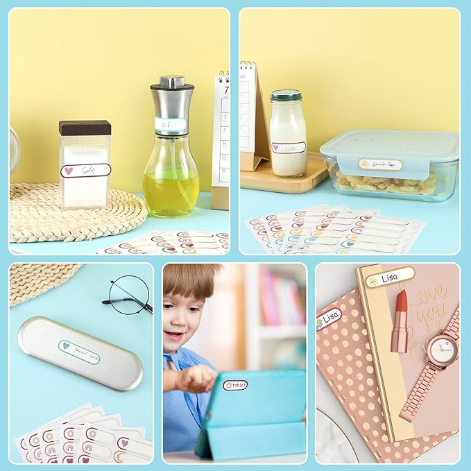 480 Pcs Baby Bottle Labels for Daycare Essentials, Waterproof Labels for Bottles, Self-Laminating School Name Tags Stickers for Kids Daycare Essentials