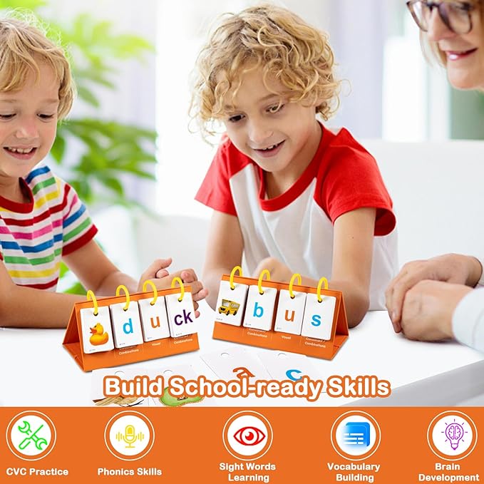 Alened Sight Words Flash Cards for Kindergarten, Phonics Flash Cards, CVC Word Games Pocket Chart, Classroom Learning Activities, Phonics Games for Reading, Speech Therapy Materials for Kids