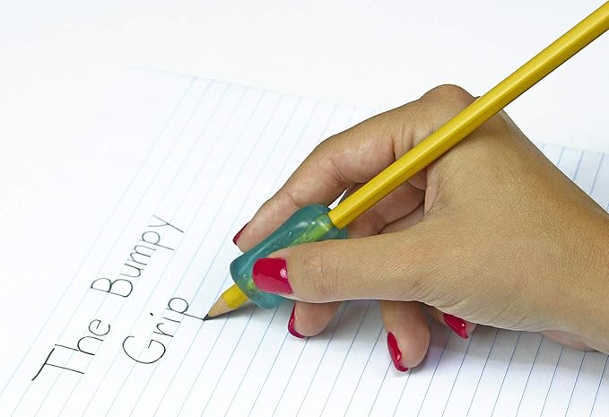 The Pencil Grip Ergonomic Textured Grips for Stylus Pens, Pack of 4 Bumpy Stylus Grips in Neon Colors (Stylus Pen not Included) (TPG-12004)