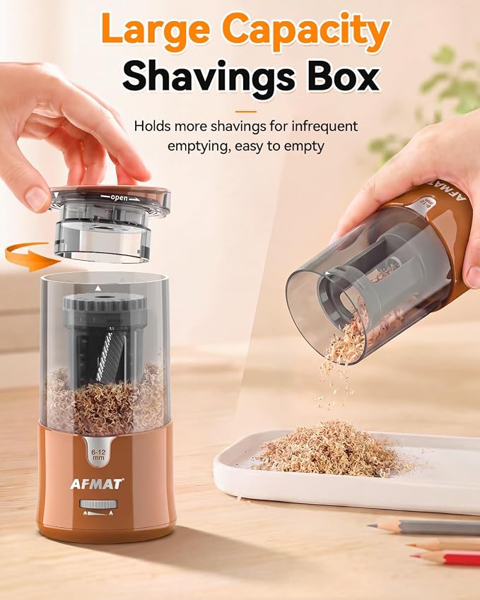 AFMAT Electric Pencil Sharpener, Plug-in Pencil Sharpener for 6-12mm Pencil