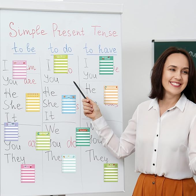 Pajean 12 Pcs End of Year Teacher Gifts Teacher Appreciation Notepad Gift Sets Lined Notepads to Do List Memo Notepads for Graduation Present Colored Cute Sticky Paper Notes Supplies(Vivid Style)