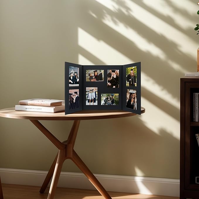 GMFrames Graduation Picture Frame Photo Display Board Multi 4"x6" Memory Portfolio Album for Senior High School, College or University Graduation Photographs Black