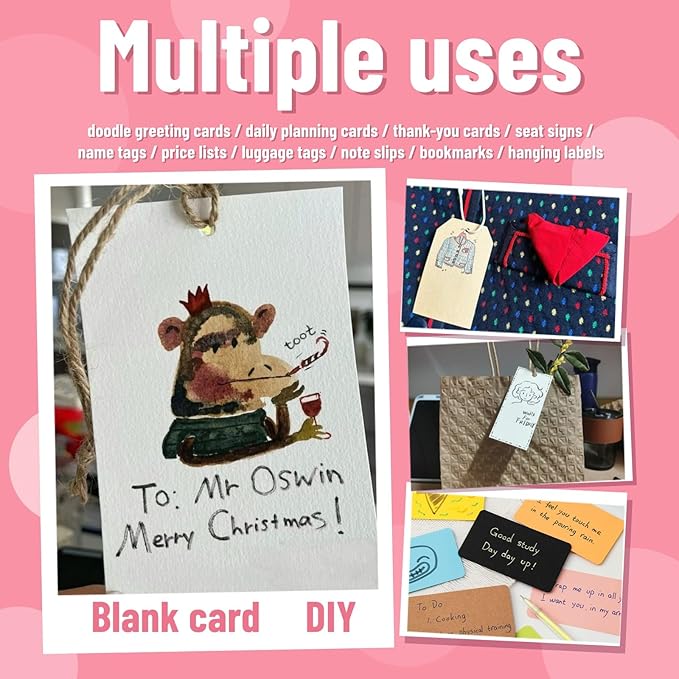 Astero Small Blank 3.5x2in Mini Index Cards & Flash Cards Blank Blank Business Cards to Write On Small Note Cards for Greeting Postcards Vocabulary Bookmarks DIY Messages (White, 300pcs)