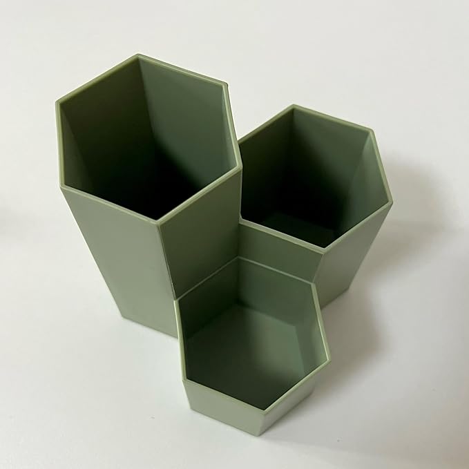 Pen Holder for Desk Pencil Organizer Small Desk Accessories Organizer Cute Pens Cup for Office,School and Home (Green, Triangular)