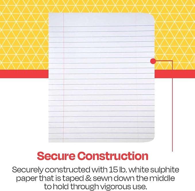 School Smart Hard Cover Ruled Composition Book, 60 Sheets, 9-3/4 x 7-1/2 Inches