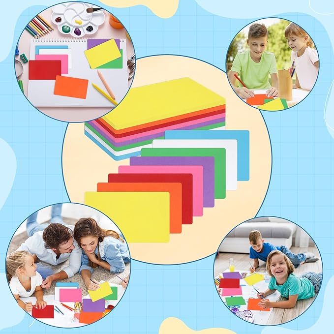 120 Pcs Dry Erase Index Cards Notecards Blank Reusable Flash Cards Sheets Game Cards Study Business Note Cards for School Office Housework Taking To Do List(Rainbow, 3 x 5 Inch)