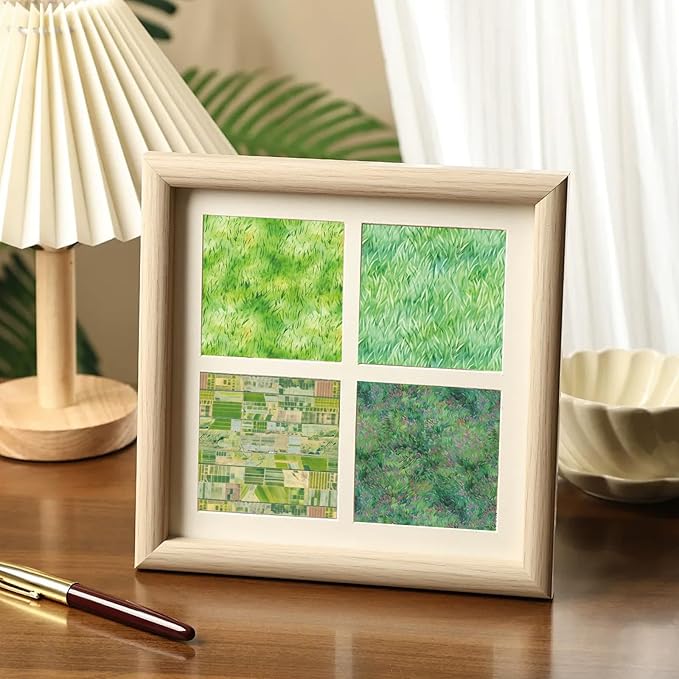 Scrapbook Paper,24 Sheets 6"x 6" Vintage Scrapbook Supplies,Single-Sided Pattern Decorative Cardstock Paper for Junk Journal,Card Making,DIY Album, Art Journaling,Decoupage Craft,Green Grassland