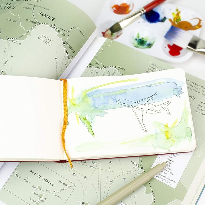 Travelogue Drawing Book, Grand Portrait 10-1/2 x 8-1/4, Cadmium Green Artist Journal