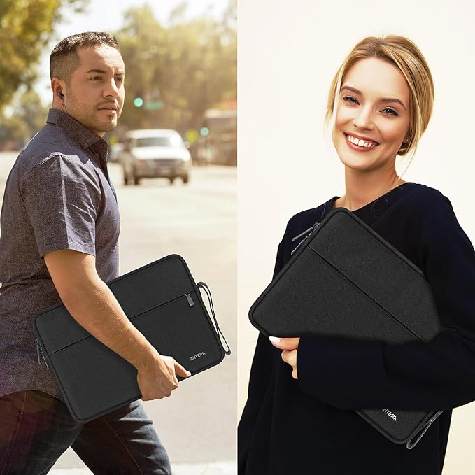 Laptop Sleeve Case 13 Inch, Water Resistant Traveling Computer Cover with Handle, Shockproof Protective Carrying Laptop Bag Compatible for 13 in MacBook Air/MacBook Pro M2 M1, Black