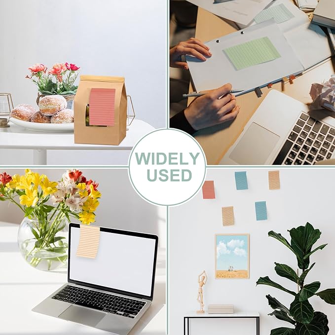 24 Pack Lined Sticky Notes 4X6 in, Self Sticky Note Pads with Lines, Large Sticky Note Memo Pad for Office, Home, School, Meeting, 50 Sheets/pad, Morandi