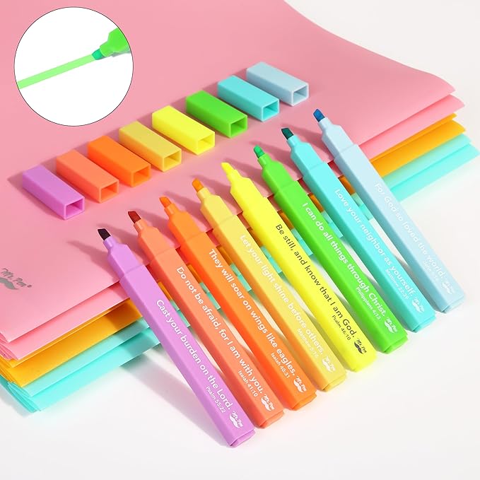 Mr. Pen- Bible Highlighters with Color-Coding System, 8 Pack, Soft Chisel Tip, Aesthetic Highlighters Assorted Colors, Fast Drying Bible Markers No Bleed Through for Journaling and Underlining