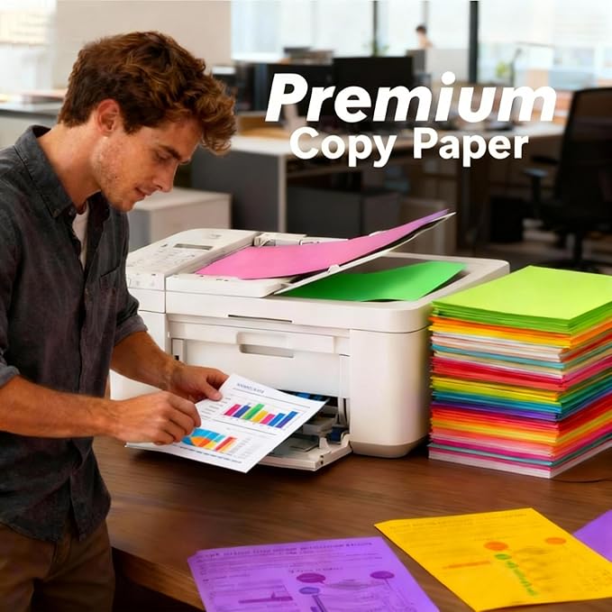 Colored Paper 100 Sheets, 20 Assorted Colors Construction A4 Copy Paper for School Classroom Supplies, Color Bulk Craft Art Papers for Arts & Crafts, Colorful Drawing, Painting (70gsm/19lb)