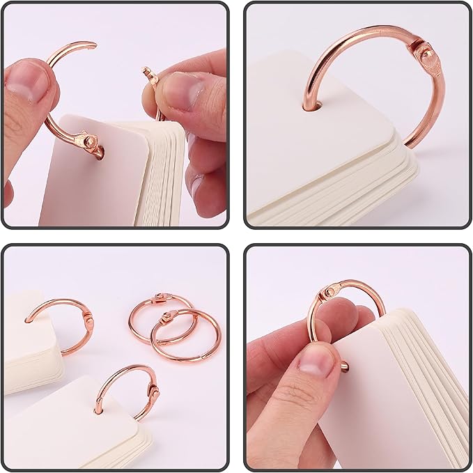 Mr. Pen- Loose Leaf Binder Ring, 1 Inch, 40 Pack, Metal Loose Leaf Binder Book Rings for Books and Index Cards, Scrapbook, Keychains, School, Home, Office, Rose Gold