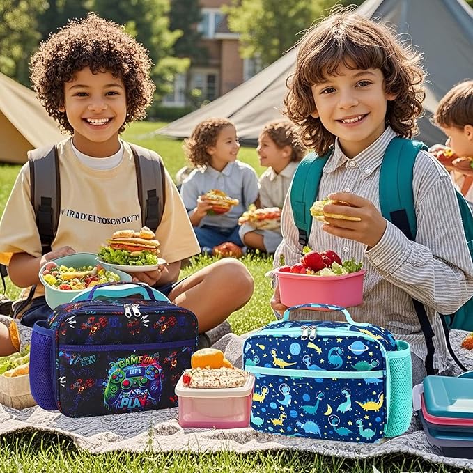 RHCPFOVR Kids Lunch Bag - Insulated Lunch Box for Boys Girls,Washable Lunch Bag and Reusable Toddler Leak-proof Lunchbox for School and Daycare