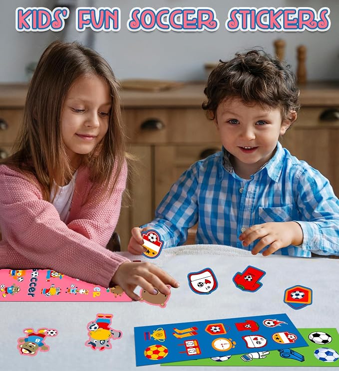 Soccer Party Favors, 400Pcs Soccer Stickers for Boys Girls Kids Teens | 40Sheets with 400 Vinyl Waterproof Soccer Stickers, Football Games Crafts Activities Goodie Bag Stuffers Gifts for Kids Teens
