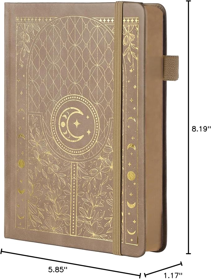 TIEFOSSI Dotted Journal Notebook, 160gsm 190 Numbered Thick Paper, A5 Hardcover Dotted Grid Diary for Women Men Work Writing, Journaling, Drawing, 5.8 x 8.3 in