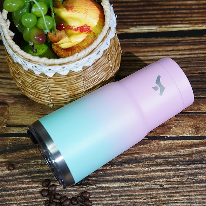 Konokyo 40 oz Tumbler with Handle and 2 Straw 2 Lid, Insulated Water Bottle Stainless Steel Vacuum Cup Reusable Travel Mug,Gum