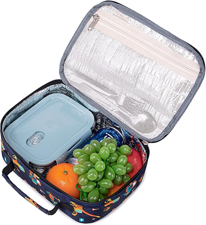 Lunch Bags for Kids Boys Insulated Lunch Boxes Cooler Toddler Lunch Tote Bag Thermo Picnic Bag for School Children(Truck-Navy Blue)