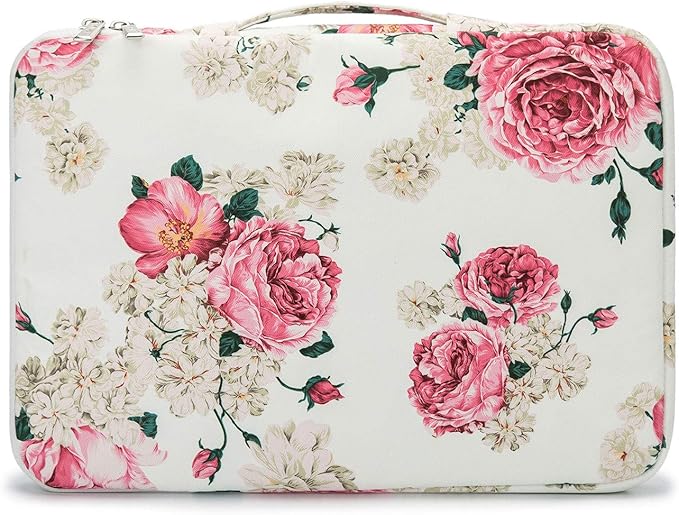 Kinmac 360° Heavy Duty Protective Laptop Computer Sleeve case Bag Cover with Handle for MacBook Pro 14 inch,14 inch-14.4 inch HP Lenovo Dell ASUS Acer Laptop (Peony)
