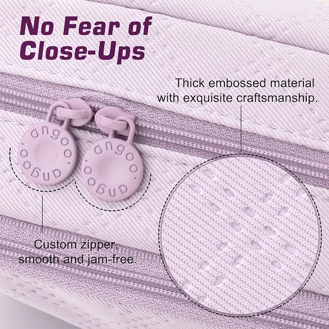 EASTHILL Large Capacity Pencil Case Cute Pencil Pouch with Handle Stationery Pen Bag for Teen Girls-Purple