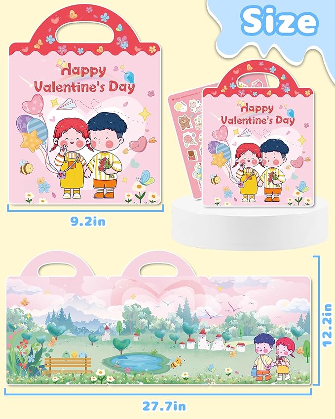Benresive Reusable Sticker Book for Toddlers, Travel Stickers for Kids, Toddler Crafts Activities Toys, Birthday Gifts for Boys & Girls - Valentines