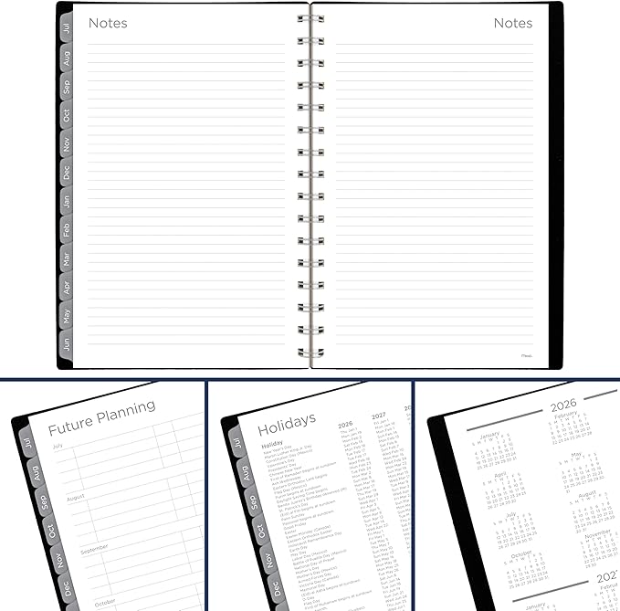 Mead Planner 2026-2027 Weekly & Monthly Academic 15-Month April-June, 5.5" x 8.5", Black (CAW42005) (Pack of 12)