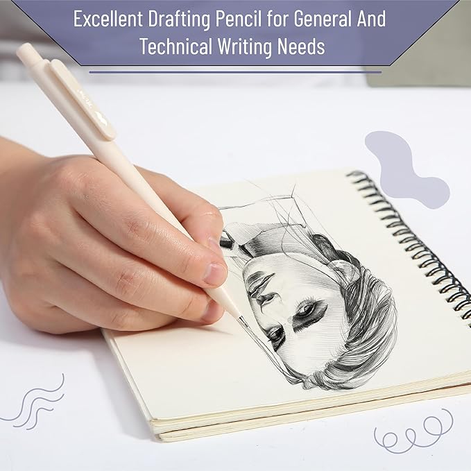 Mr. Pen- Pastel Mechanical Pencil Set with Lead Refills & Erasers, 6 Pack, 3 Sizes, 0.5 0.7 & 0.9mm, 6x Tubes HB Lead Refill, 3x Eraser for School Supplies, Students, Drafting, Drawing & Sketching