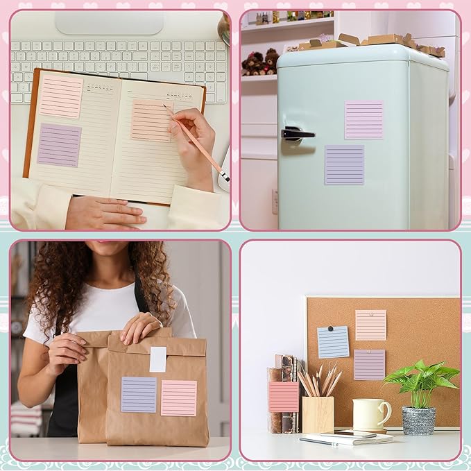 Yinder 24 Pcs Inspirational Sticky Notes Cute Motivational Sticky Notes Pad End of Year Employee Appreciation Gifts Bulk for Teacher Nurse Coworkers Office Supplies 3 x 3'' (No Words,Aesthetics)