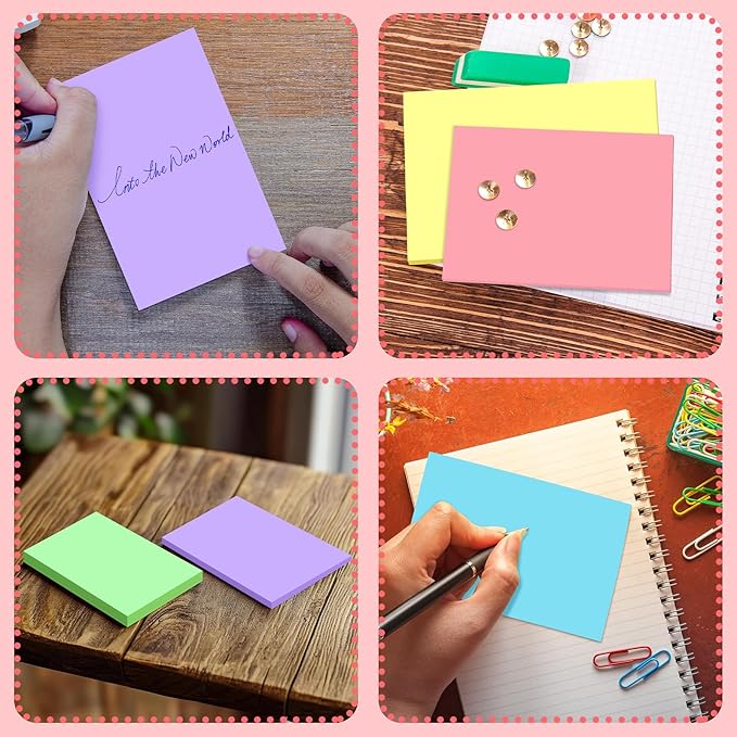 BIGNC Colored Index Cards 4x6, 190 Pack Blank Index Cards, Flash Cards for Studying, Heavy Note Cards for Office, Home and School