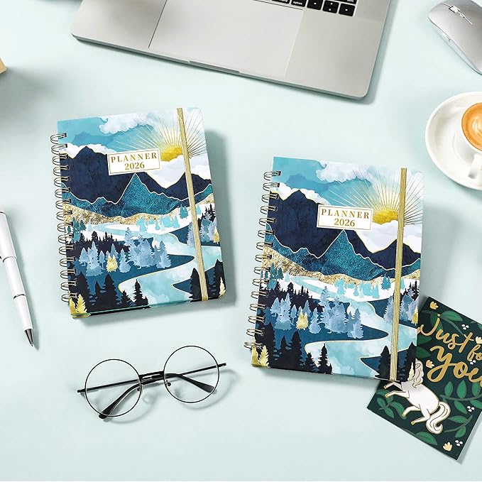 2026 Planner - January 2026 - December 2026, Planners 2026, 2026 Planner Weekly And Monthly, Tabs, 6.3" x 8.4", Back Pocket, Hardcover, Spiral Bound