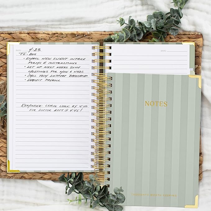 Aesthetic Thick Spiral Notebook With Tabs - Premium Journal For Women Size B5 - College Ruled Note Book With 300 Lined Pages and Dividers - Perfect For Writing And Staying Organized at Work or School