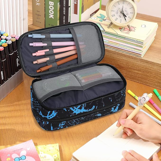Mountain guest Pencil Cases for kids, Large Capacity Pencil Pouch, Office College School Marker Organizer Case pen for Men Women Adult Teens