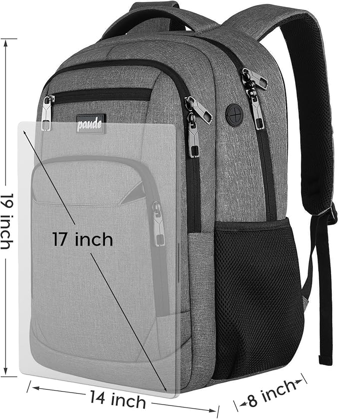 Paude Travel Backpack for Men and Women,17.3 inch School Backpack for Teens,Laptop Backpack with USB Charging port for Business College Trip