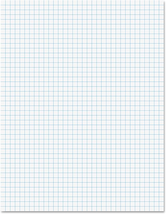 Ampad 8 1/2 x 11 Inches White Quad Pad, 4 Square Inch, 1 Each (22-030C), 50 Sheets (Pack of 2)