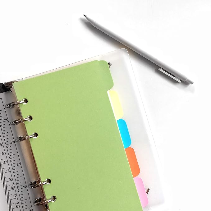 Zelten Refills/Loose Leaves for A6 Cover Ring Binder/Personal Organizer/Planner(A6 6 Holes, Divider Horizontal Colored Paper)