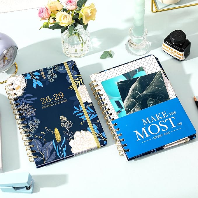 2026-2029 Monthly Planner/Calendar - 3 Year Monthly Planner 2026-2029, 6.3" x 8.4", July 2026 - June 2029, Months Tabs, Inner Pocket, Elastic Closure, Twin-Wire Binding